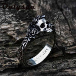 Anillo Calavera con Flores