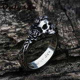 Anillo Calavera con Flores