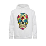 Sudadera Calavera Mexicana Hombre Blanco