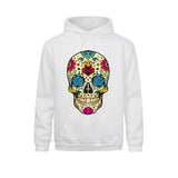Sudadera Calavera Mexicana Hombre Blanco