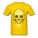 Camiseta Calavera Estampada Amarilllo