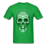 Camiseta Calavera Estampada Verde