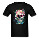Camiseta Calavera y Flores negro