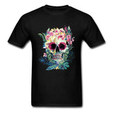 Camiseta Calavera y Flores negro