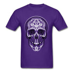 Camiseta Calavera Estampada Morado