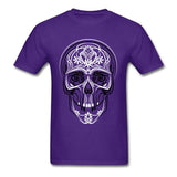 Camiseta Calavera Estampada Morado