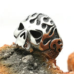 Anillo Calavera de Fuego en Acero