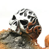 Anillo Calavera de Fuego en Acero