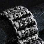 Pulsera Biker Cadena Calaveras