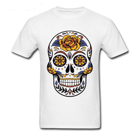 Camiseta Chica Calavera Mexicana Blanco