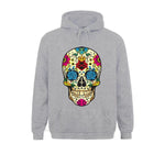 Sudadera Calavera Mexicana Hombre Gris