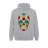Sudadera Calavera Mexicana Hombre Gris