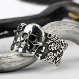 Anillo Calavera Plata Biker