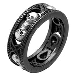 Anillo Cráneo Mujer Negro