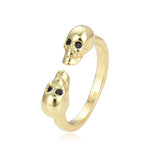Anillo Cráneo Parejas Negro y Oro