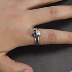 Anillo Craneo Plata Mano