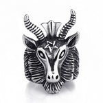 Anillo Diablo Baphomet con Cuernas