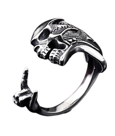 Anillo Heavy Metal Santa Calavera