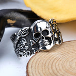 Anillo Plata Biker Skull