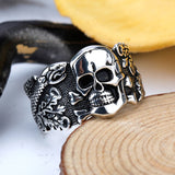 Anillo Plata Biker Skull