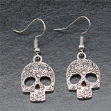Aretes Calavera Plana en Acero