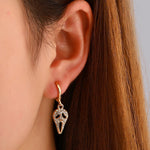 Aretes de Oro en Forma de Calavera