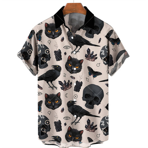 Camisa Calavera Gato