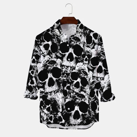 Camisa Skull Manga Longa