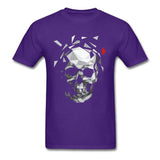 Camiseta Bordado Calavera Morado