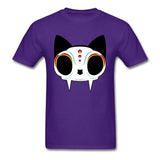 Camiseta Calavera Gato Morado