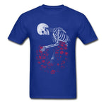 Camiseta Calavera y Rosas Azul