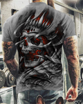 Camiseta con Cráneo en la Espalda Hombre