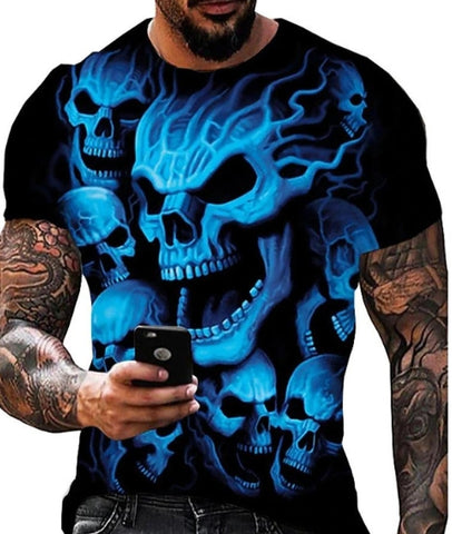 Camiseta de Calaveras Azules