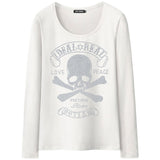 Camiseta Manga Larga Calavera Mujer Blanco