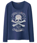 Camiseta Manga Larga Calavera Mujer