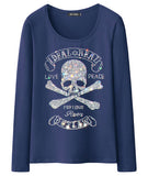 Camiseta Manga Larga Calavera Mujer