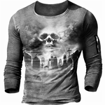 Camiseta Manga Larga de Cráneo Hombre