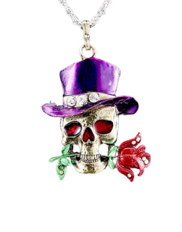 Colgante Calavera con Rosa