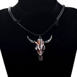 Collar de Cuero con Calavera de Toro