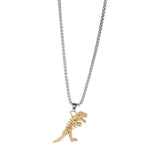 Collar Dinosaurio Esqueleto Dorado