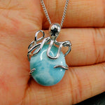 Collar Pulpo con Piedra Preciosa Azul y Plata de Ley 925