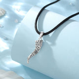 Collar Vikingo Hombre Plata y Cadena de Cuero