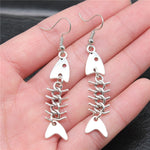 Pendientes Esqueleto de Pescado en Acero