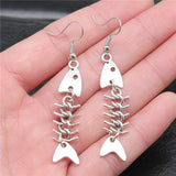 Pendientes Esqueleto de Pescado en Acero