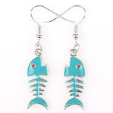 Pendientes Huesos de Pescado Azul