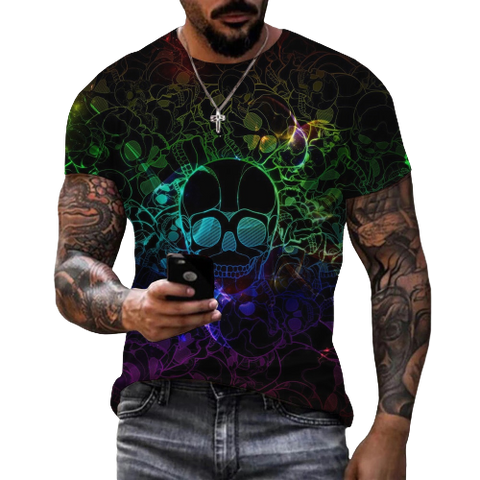 Playera Calavera Neon