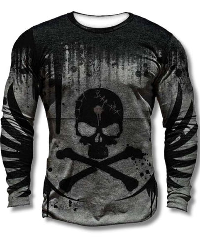Playera Manga Larga de Calavera