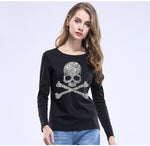 Playera Manga Larga Skull Mujer