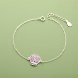 Pulsera Calavera Catrina Plata