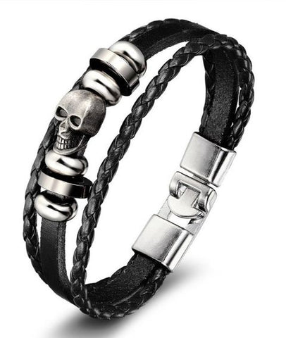 Pulsera Cuero Skull